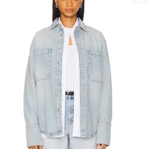 Anine Bing Light Dante Blue Denim Shirt/jacket